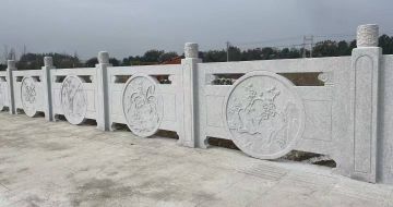 大同芝麻白河道栏杆 石材栏杆