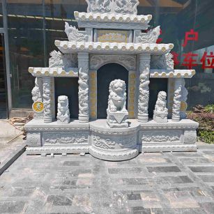 大同芝麻白中国黑石材套墓 花岗岩墓碑