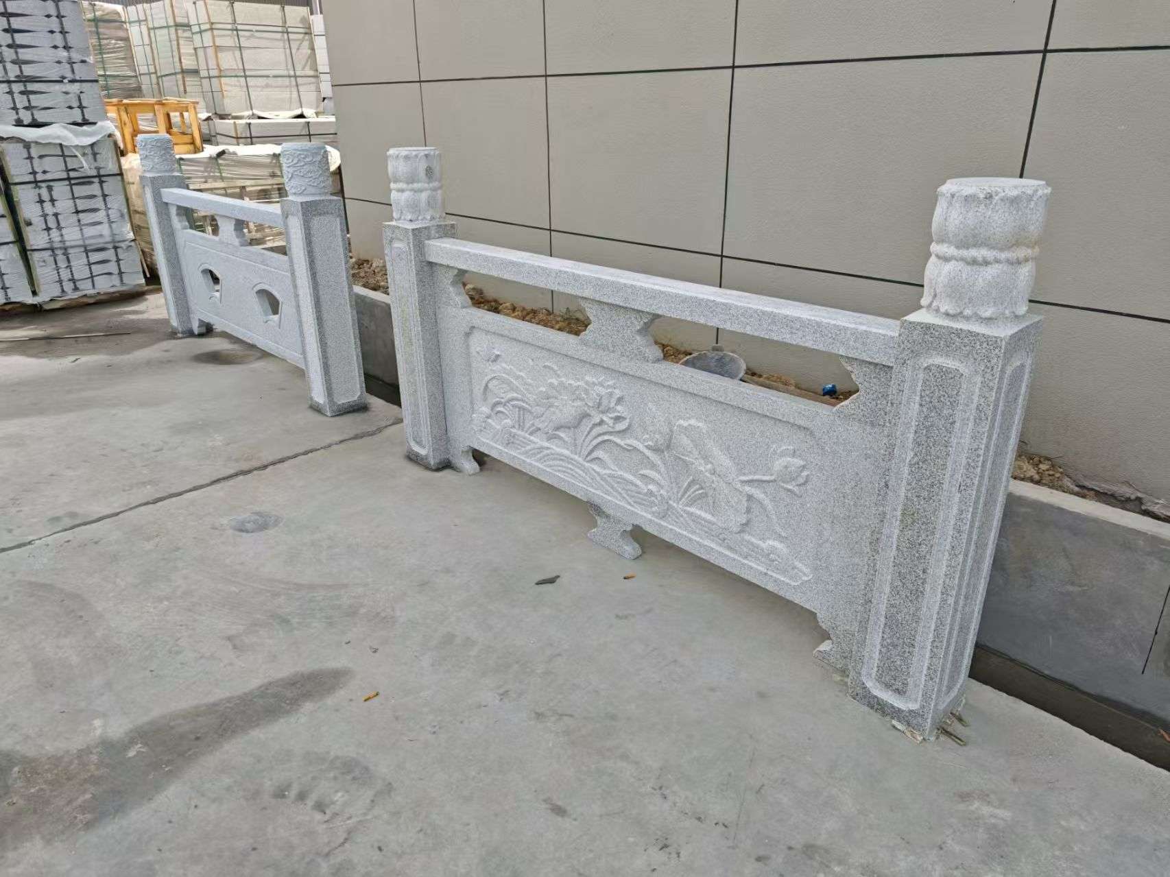 大同芝麻白河道栏杆 石材栏杆