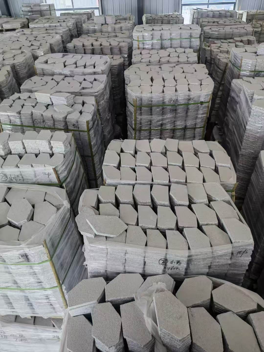 大同芝麻白石材冰裂纹，碎拼。